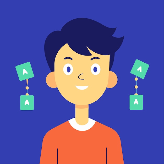 Carácter vectorial del animador en estilo plano