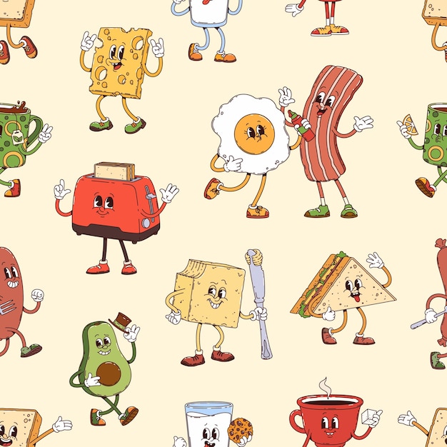 Caracteres de desayuno de Groovy con un patrón sin costuras