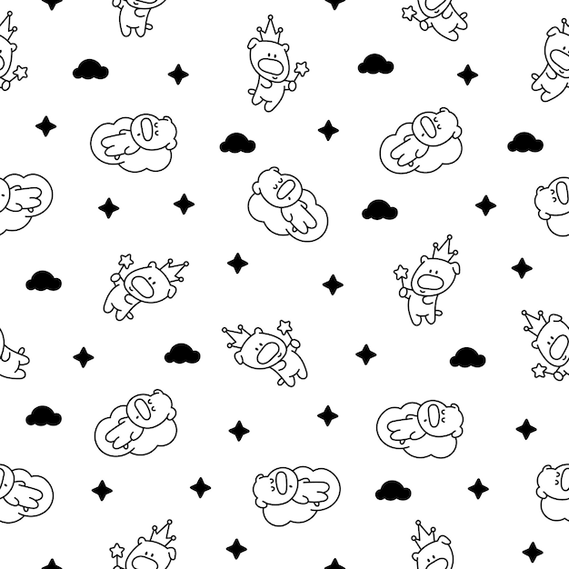 Caracteres de dibujos animados de cachorros para colorear