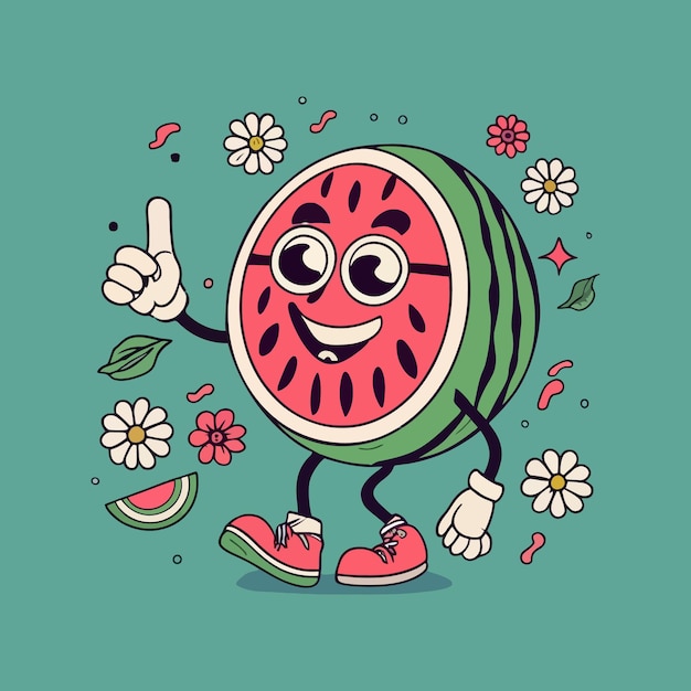 Caracteres de dibujos animados con cara, brazos y piernas, ilustración vectorial