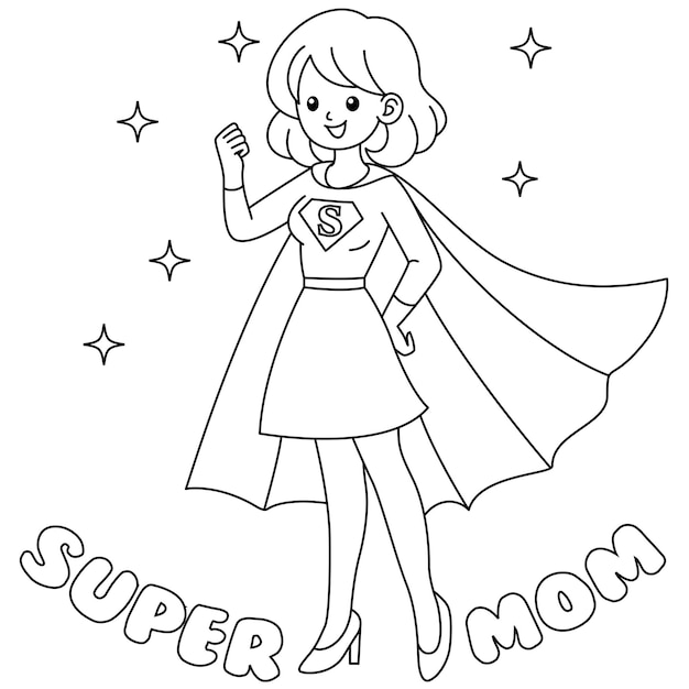 Caracteres de dibujos animados del Día de la Madre Ilustración vectorial