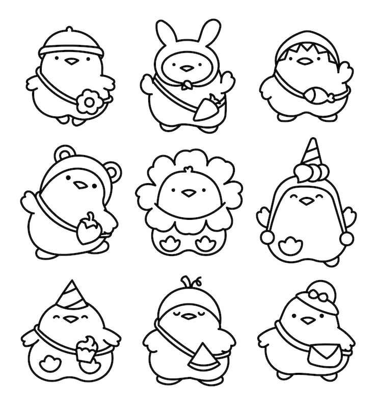 Vector caracteres divertidos de animales de dibujos animados con bolso y sombrero