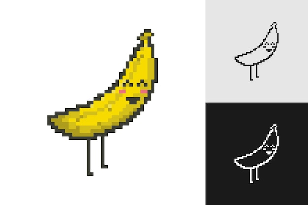 Caracteres de emoticon de arte de píxeles aislados en fondo blanco Ilustración vectorial