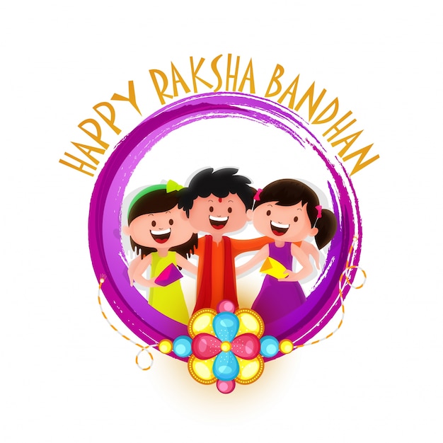 Caracteres lindos del hermano y de la hermana para raksha bandhan.