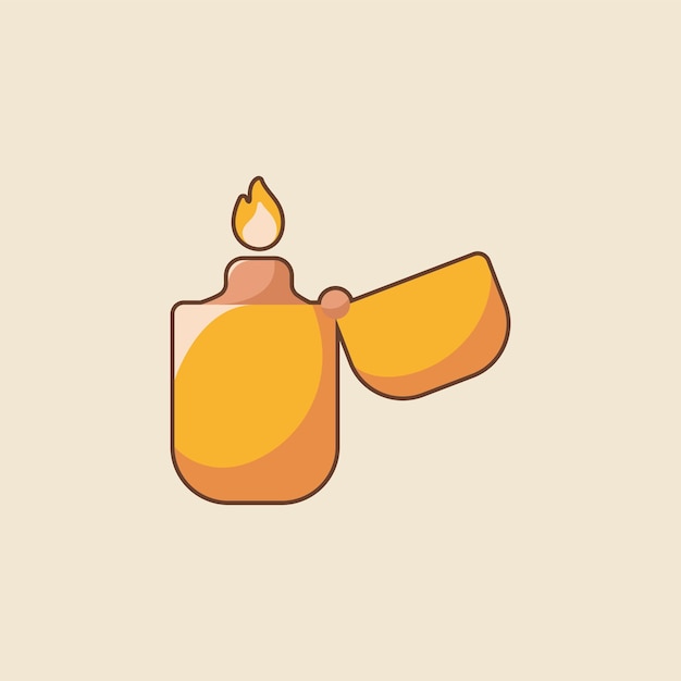Caracteres lindos de senderismo Icono de encendedor marrón