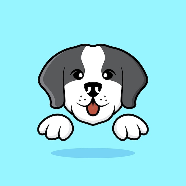 Caracteres de perros lindos Logotipo de mascotas lindos Ilustración de cachorros sonrientes