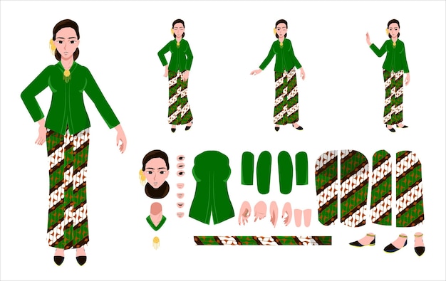 Vector caracteres vector jabar baju mojang jejaka sunda