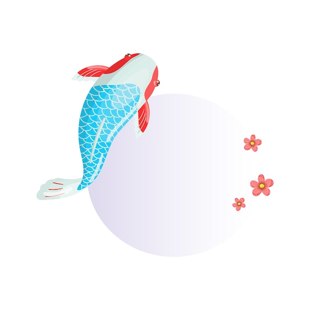 Características del elemento de pez japonés sagrado tradicional Asagi Carp Koi para crear su propio diseño infográfico con vector de texto escrito a mano Ilustración