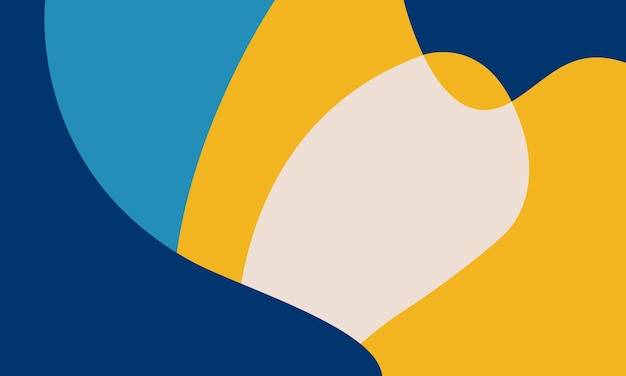Las características de fondo abstracto se superponen a las formas curvas en azul y amarillo
