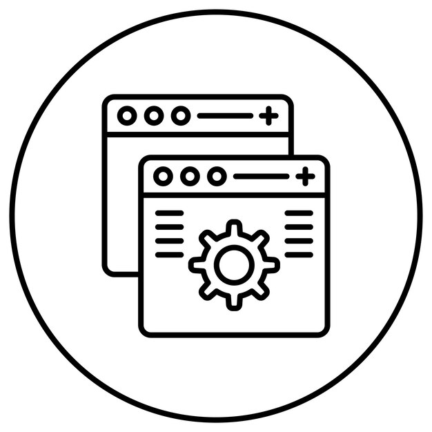 Características personalizadas imagen vectorial de icono Se puede utilizar para la programación informática