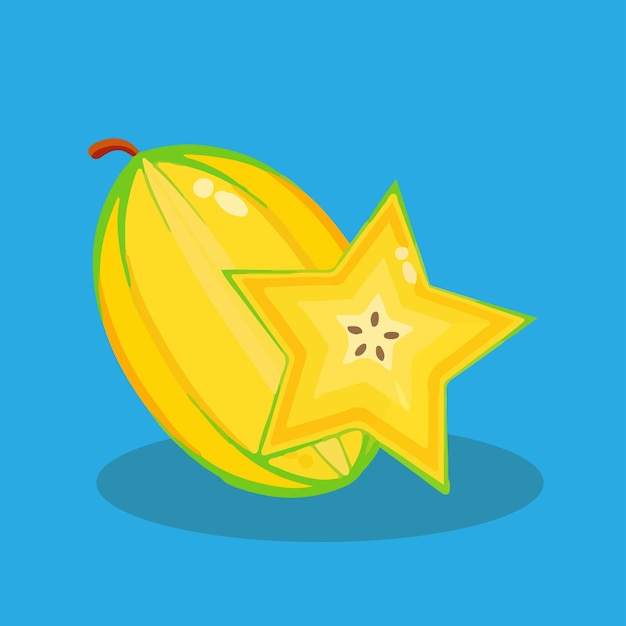 Carambola Amarillo Vector Carambola Ilustración Vectorial