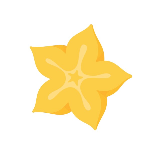 Carambola vector fruta amarilla en forma de estrella