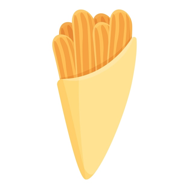 Caramelo churro icono dibujos animados vector pastelería comida pastel mexicano