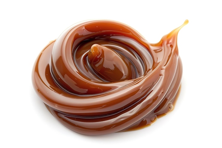 Vector caramelo derretido aislado sobre un fondo blanco