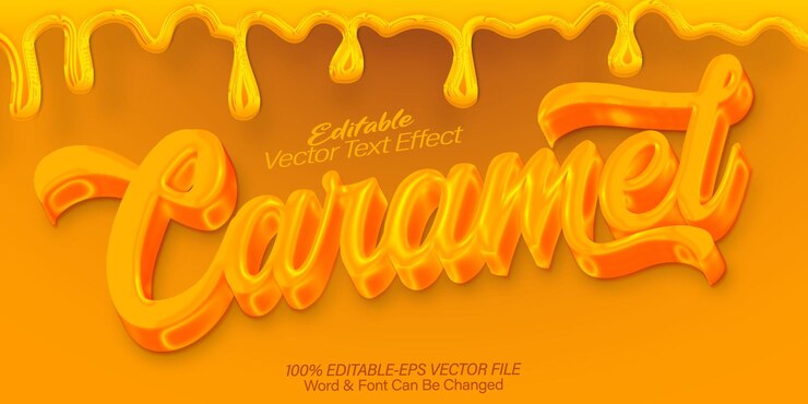 Vector caramelo efecto de texto vectorial editable alfabeto caramelo azúcar miel