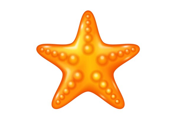 Caramelos de goma de estrella de mar 3D Ilustración vectorial realista