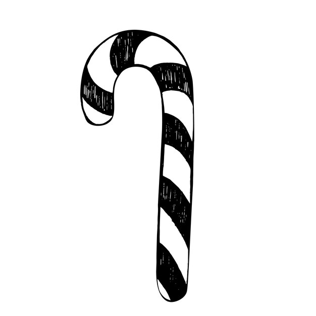 Caramelos de piruleta dulces postre Navidad año nuevo La ilustración vectorial está dibujada a mano utilizando la técnica gráfica Adecuada para el diseño de postales pegatinas de vacaciones textiles ropa de tela