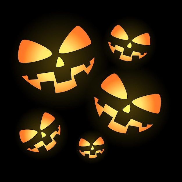 Vector caras de calabaza