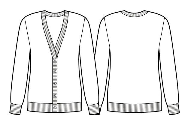 El cardigan clásico de mujer de punto Vneck