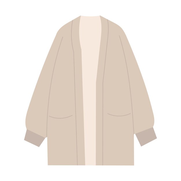 cardigan en estilo plano en vector de fondo blanco