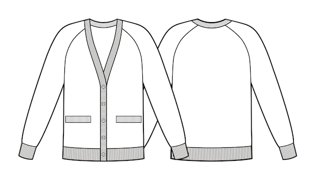 El cardigan de punto clásico para mujeres con mangas de raglan