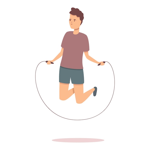 Cardio salto icono dibujos animados vector deporte juego entrenamiento saltar