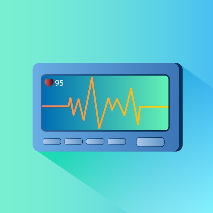 Vector cardiógrafo icono plano para diseño web ilustración vectorial