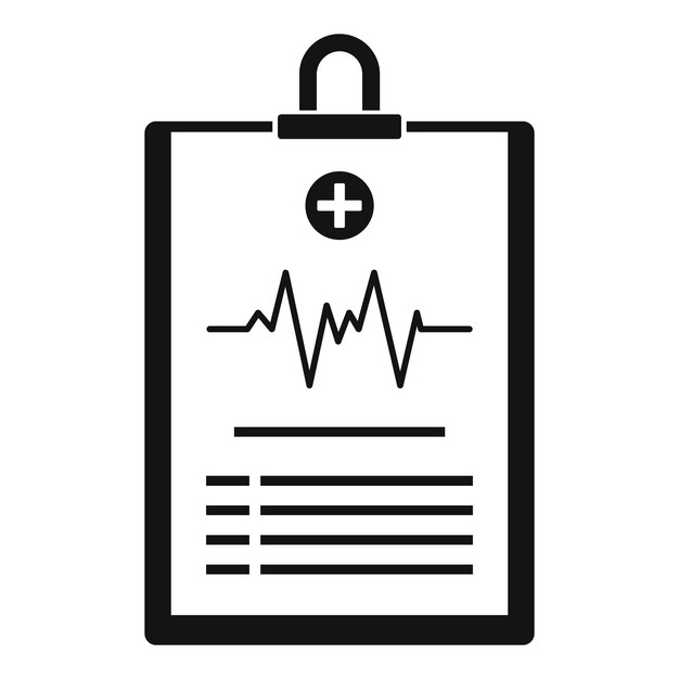 Cardiograma en el icono de la tableta Ilustración simple del cardiograma en el icono de vector de la tableta para web