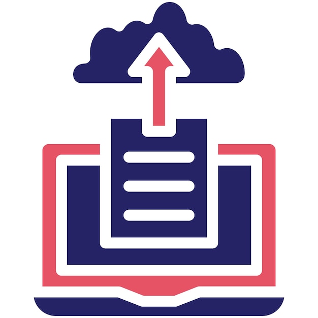 Carga de archivo en el icono vectorial de la nube Ilustración del conjunto de iconos de trabajo desde el hogar