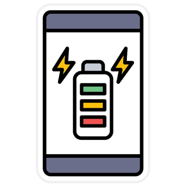 Carga de batería Imagen vectorial de icono completo Se puede usar para la UI móvil