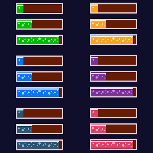 carga colorida, experiencia, activo del juego de progreso