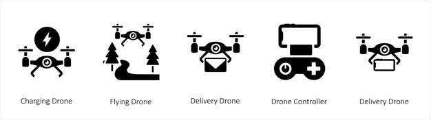 Carga de drones, drones voladores y drones de entrega