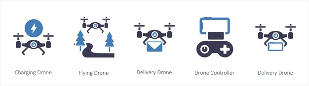 Carga de drones, drones voladores y drones de entrega