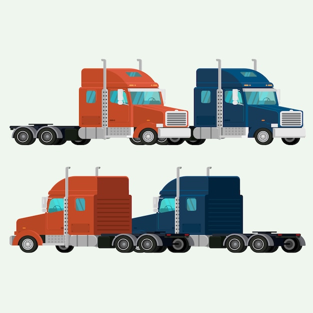 Carga de envío de contenedores american trucks envío. ilustración vectorial