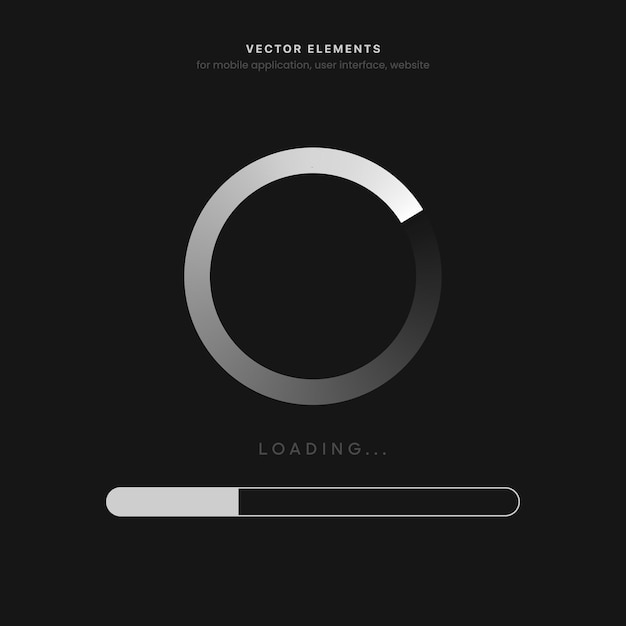 Vector carga de la pantalla de espera del sistema o actualización o mejora del software barra de carga descarga carga de la aplicación