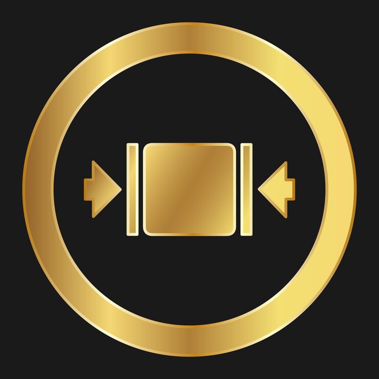 Vector carga de sujeción aquí icono de oro simple en el embalaje y la caja del producto