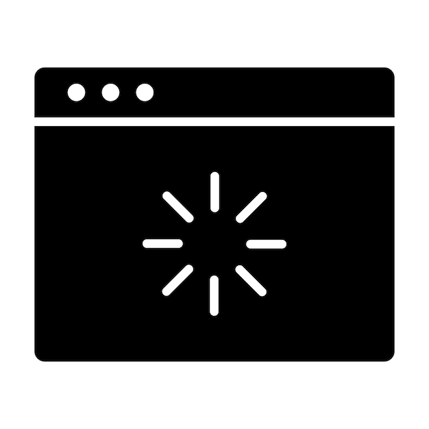 Carga de la web Ilustración en negro sólido de glifo