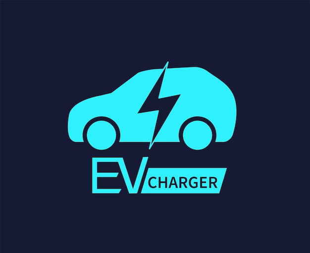 Vector cargador de coche eléctrico concepto de cuidado del medio ambiente del coche ev ilustración vectorial