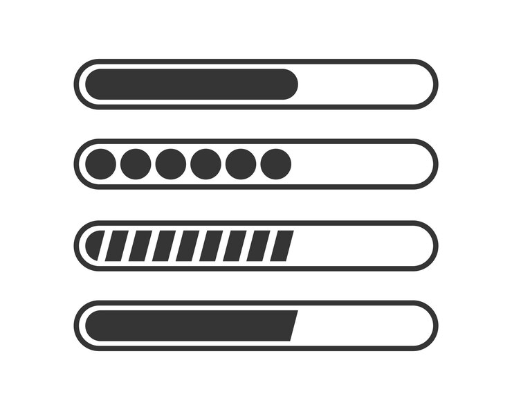 Vector cargando la barra de progreso conjunto de elementos de la interfaz de usuario ilustración vectorial