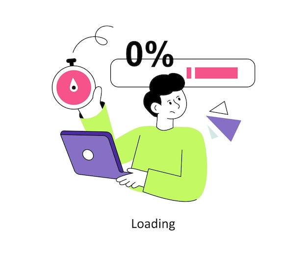 Cargando Estilo plano Diseño Ilustración vectorial Ilustración de stock