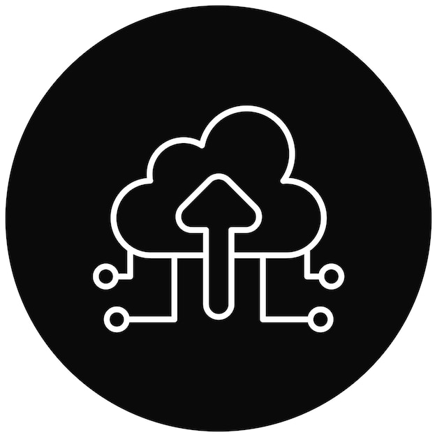 Cargar archivo en la imagen vectorial del icono de la nube Se puede usar para trabajar desde casa