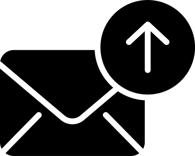 Cargar el correo sólido y la ilustración vectorial del glifo