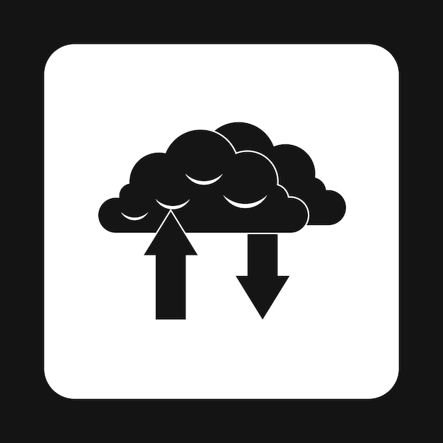 Cargar y descargar icono de datos en estilo simple aislado en fondo blanco Trabajar con archivos símbolo