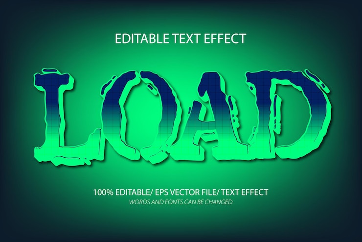 Vector cargar el efecto de texto editable y el estilo de texto editable