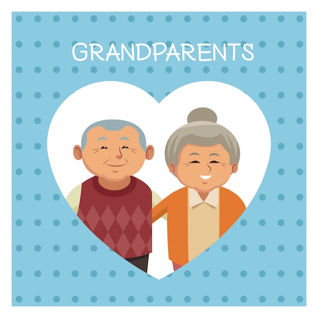 Caricatura de abuelos lindo