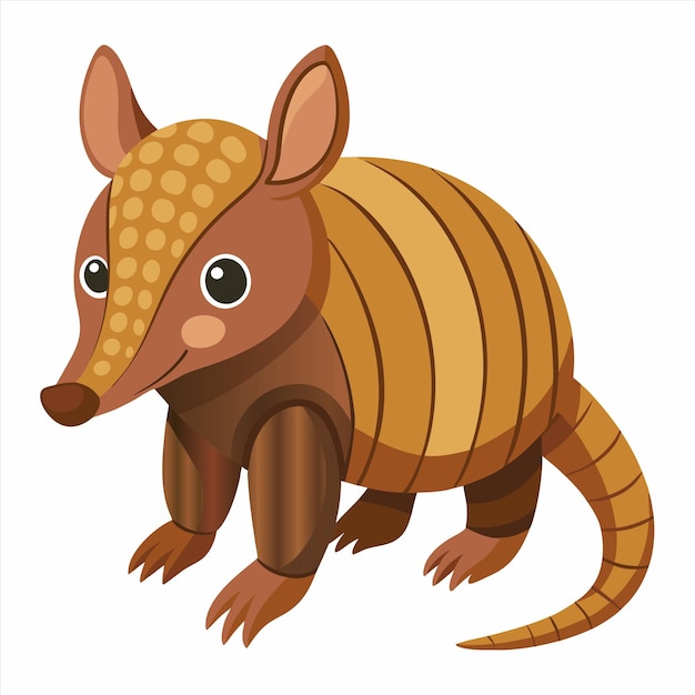 una caricatura de un animal lindo con una cara marrón y una cara marroneada