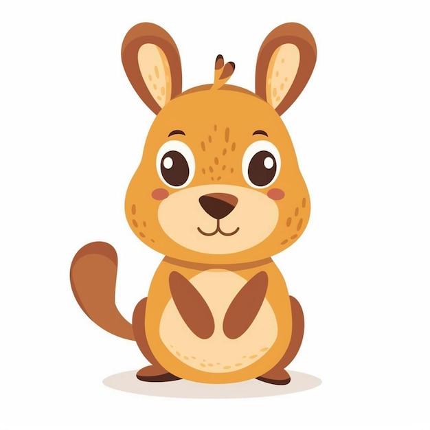 una caricatura de un animal de peluche con una mano en su pecho