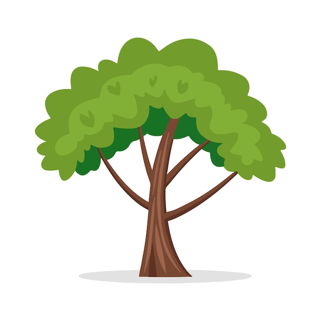 Caricatura de árbol vectorial libre sobre fondo blanco