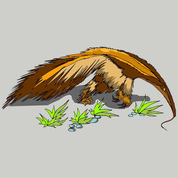Una caricatura de una ardilla comiendo hierba