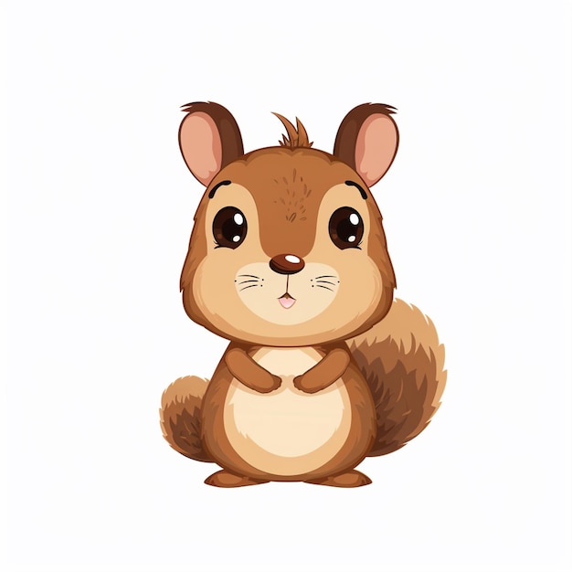 una caricatura de una ardilla con un fondo blanco
